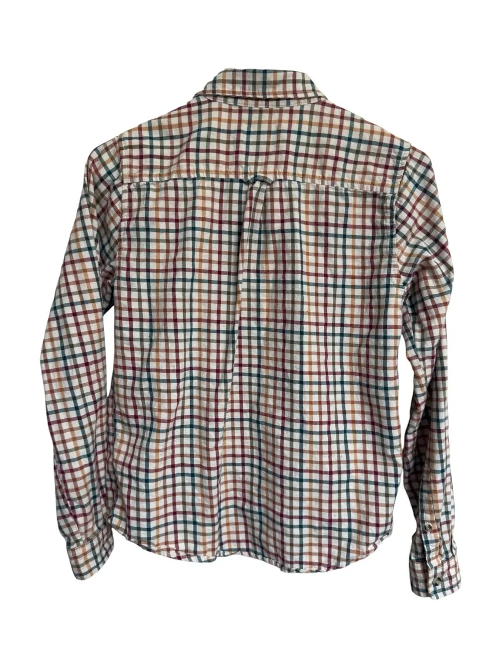 Class Club Boy’s Long Sleeve Ivory Plaid Button Up Sport Shirt LIKE NEW 14/16